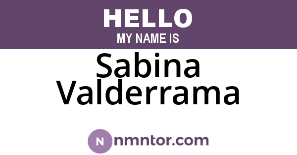Sabina Valderrama