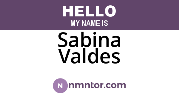 Sabina Valdes