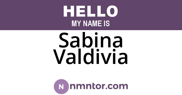 Sabina Valdivia