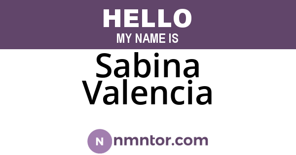 Sabina Valencia