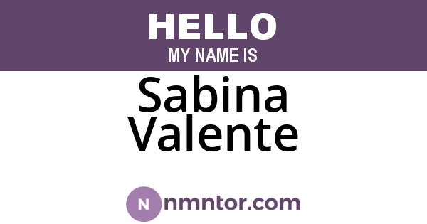 Sabina Valente
