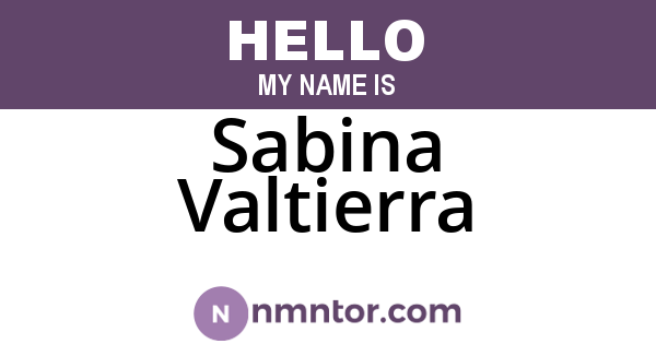 Sabina Valtierra
