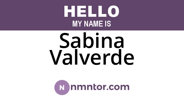 Sabina Valverde
