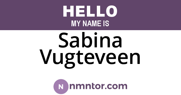 Sabina Vugteveen