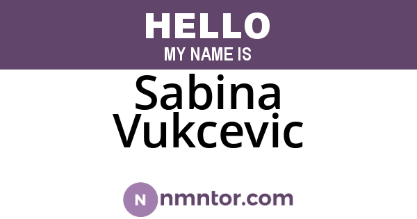 Sabina Vukcevic