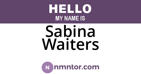 Sabina Waiters
