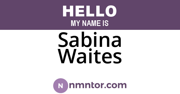 Sabina Waites