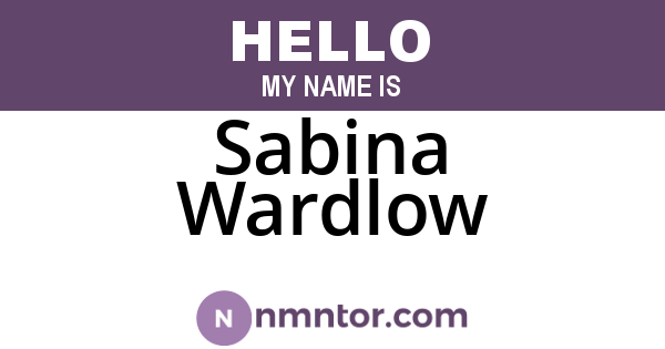 Sabina Wardlow