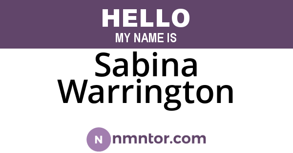 Sabina Warrington