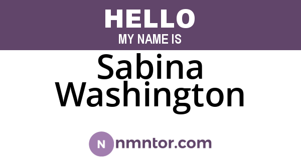 Sabina Washington