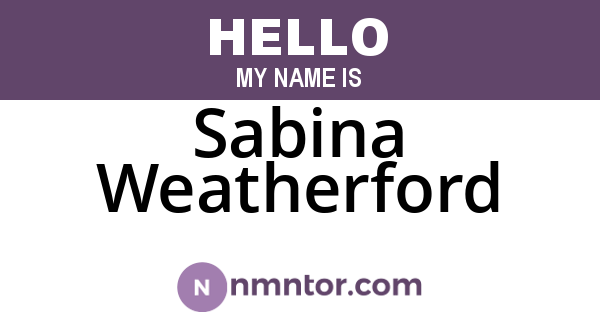 Sabina Weatherford