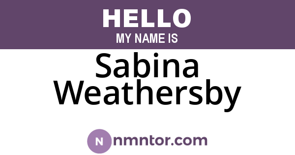 Sabina Weathersby