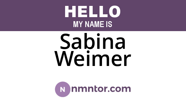 Sabina Weimer