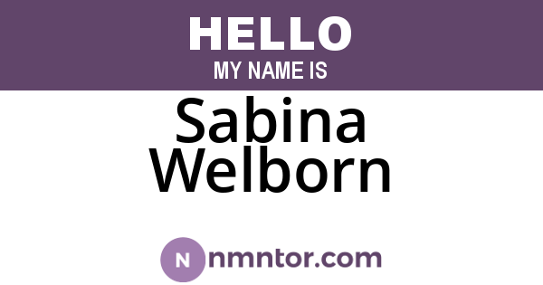 Sabina Welborn