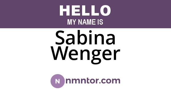 Sabina Wenger