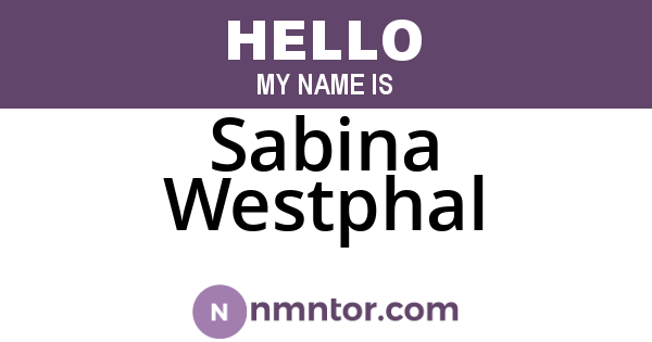 Sabina Westphal