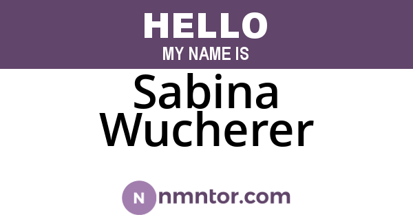 Sabina Wucherer