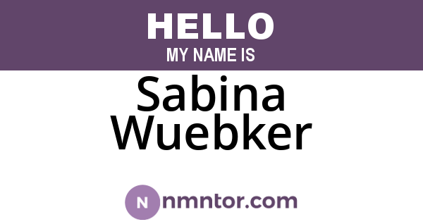 Sabina Wuebker