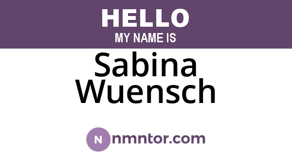 Sabina Wuensch