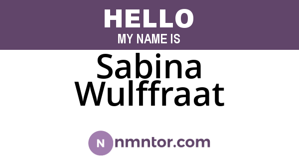 Sabina Wulffraat