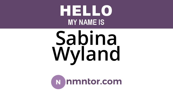 Sabina Wyland