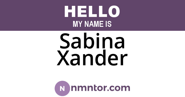 Sabina Xander