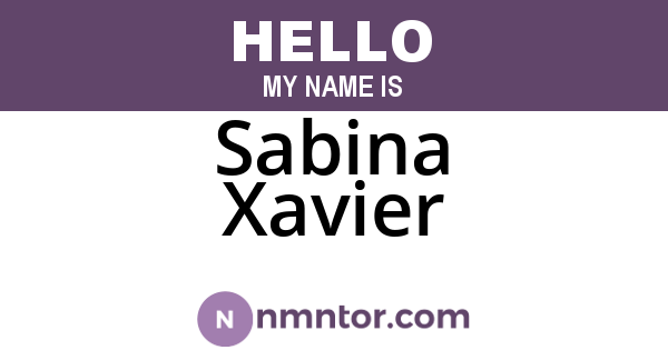 Sabina Xavier