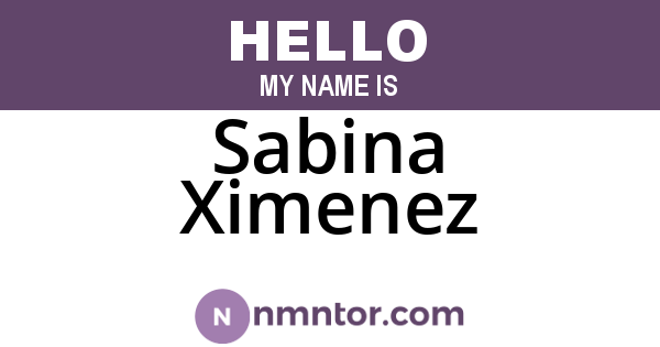 Sabina Ximenez