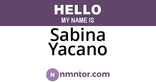 Sabina Yacano