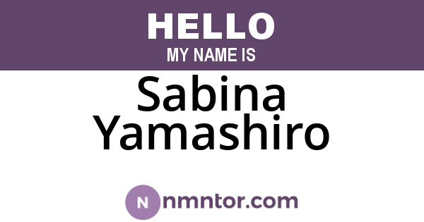 Sabina Yamashiro