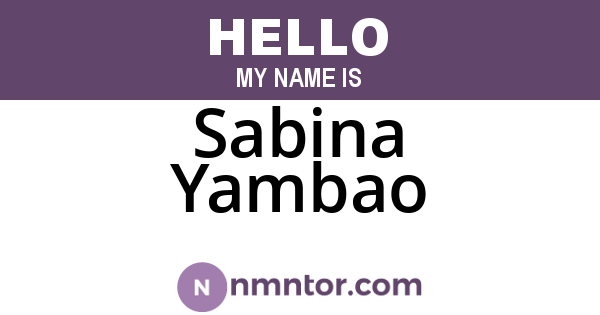 Sabina Yambao