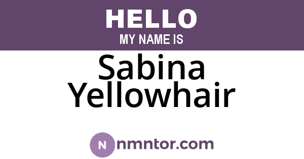 Sabina Yellowhair