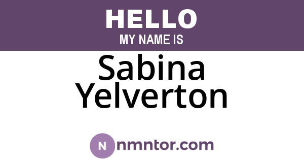 Sabina Yelverton