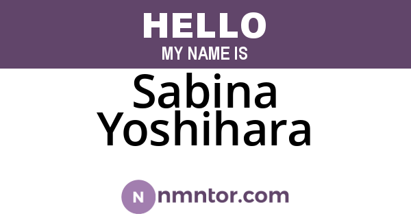 Sabina Yoshihara