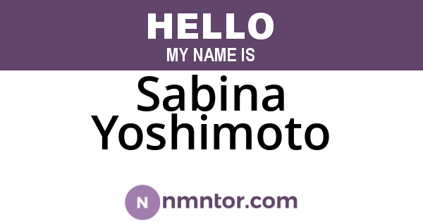 Sabina Yoshimoto
