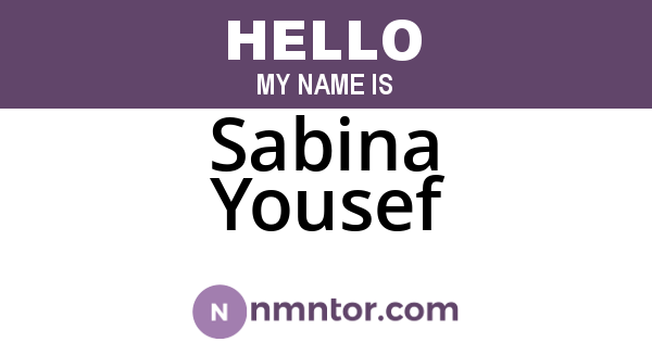 Sabina Yousef