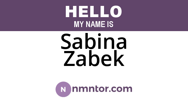 Sabina Zabek