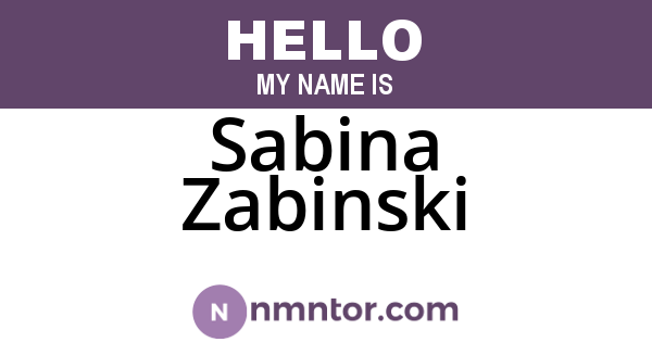 Sabina Zabinski