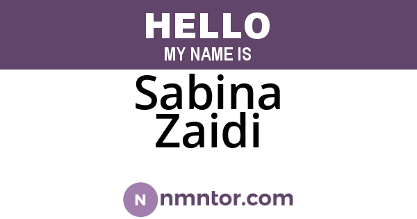 Sabina Zaidi