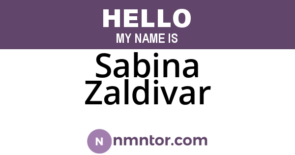 Sabina Zaldivar