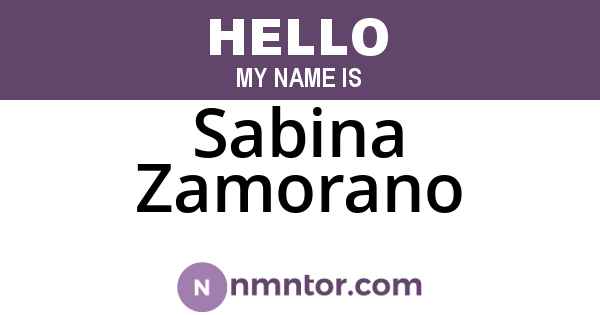 Sabina Zamorano
