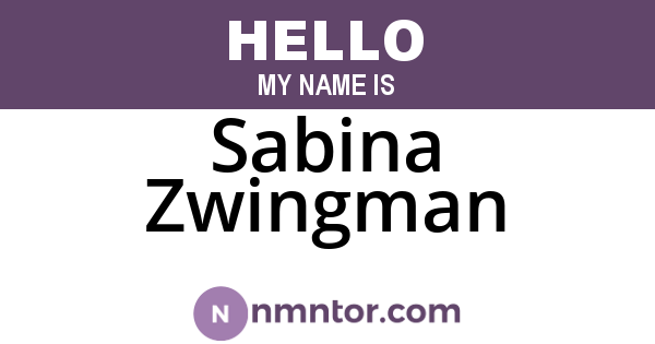 Sabina Zwingman