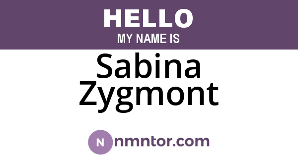 Sabina Zygmont