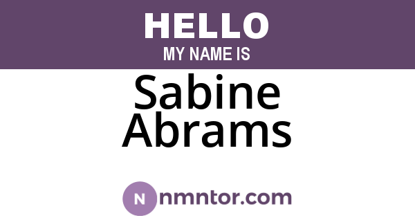 Sabine Abrams