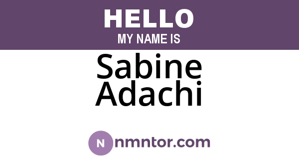 Sabine Adachi