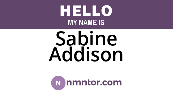 Sabine Addison