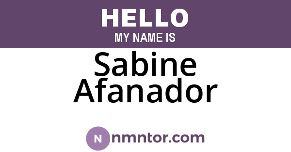 Sabine Afanador