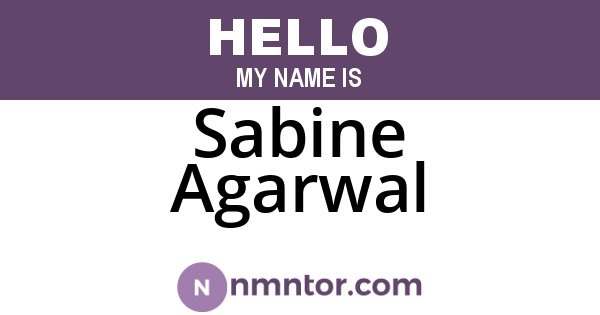 Sabine Agarwal