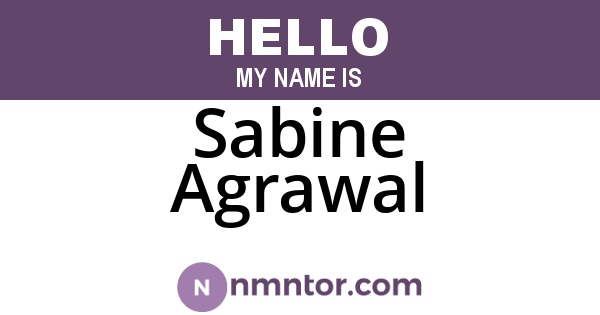 Sabine Agrawal