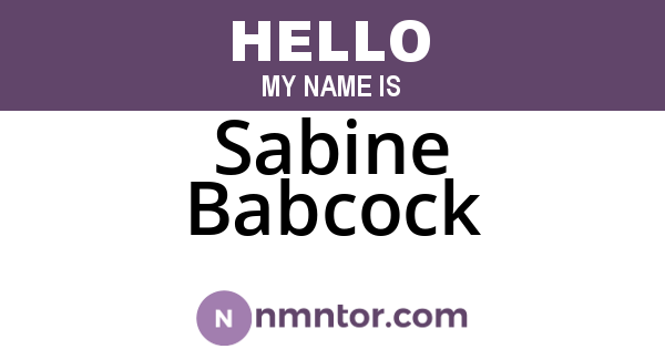 Sabine Babcock